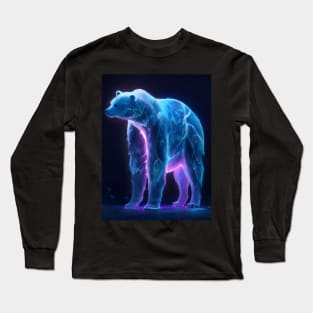 Colourful neon polar bear Long Sleeve T-Shirt